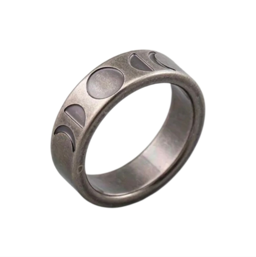 New Stainless Steel Moon Phase  Band Ring Size 8 (Unisex)